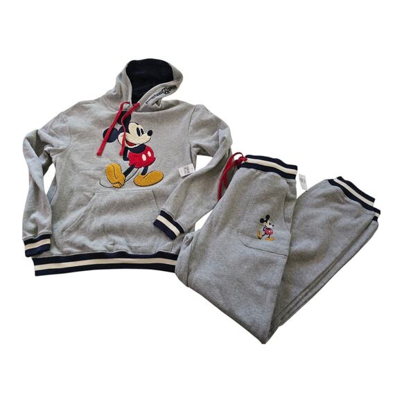 Disney Store Mickey Mouse Hooded Sweatshirt & Matching Sweatpants SZ XS - Picture 1 of 14